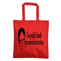 The Office Dwight Attention Tote Bag Dunder Mifflin Free Shipping Merch Massacre