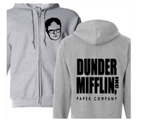 The Office Dunder Mifflin Zip Up Hoodie Hooded Sweatshirt Unisex S-5X Adult Dwight Horror Free Shipping Merch Massacre