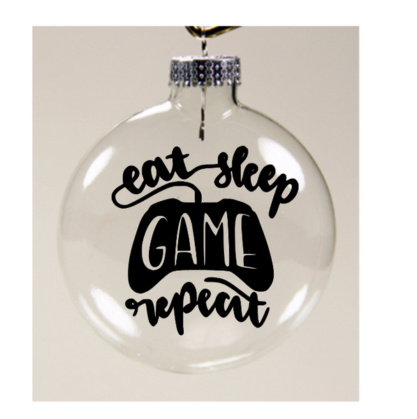 Eat Sleep Game Repeat Ornament Christmas Shatterproof Disc Video Gamer Streamer Holiday Free Shipping Merch Massacre