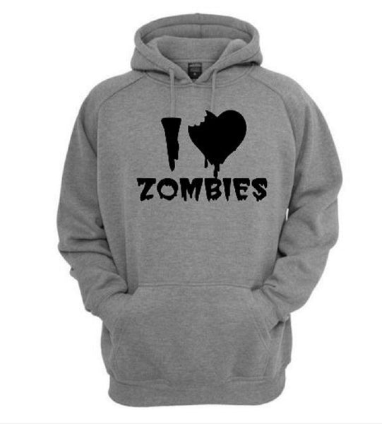 I Love Zombies Hoodie Unisex Pullover Hooded Sweatshirt Adult S-5X Clothes Horror Free Shipping Merch Massacre
