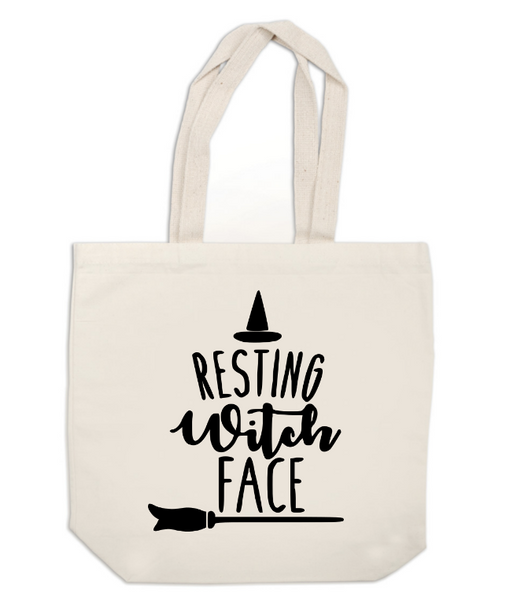 Witch Canvas Tote Bag Resting Witch Face Horror Free Shipping Merch Massacre