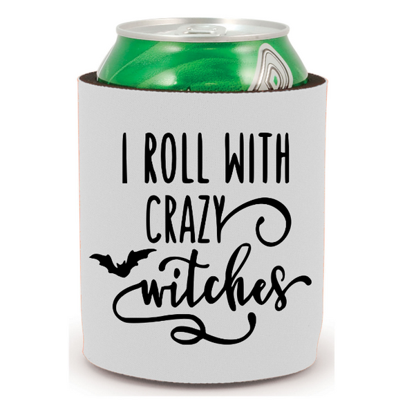Witch Roll with Crazy Witches Can Cooler Sleeve Bottle Holder Horror Free Shipping Merch Massacre